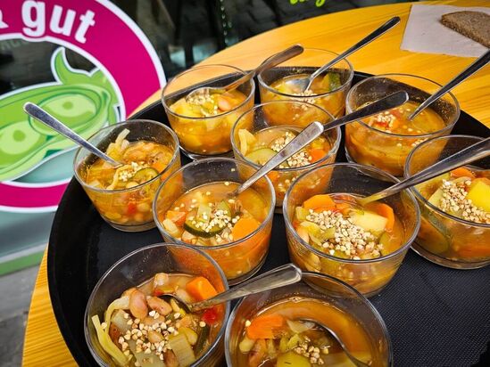 Vegetarische Viktualienmarkt Probiertour mit köstlicher Suppe
